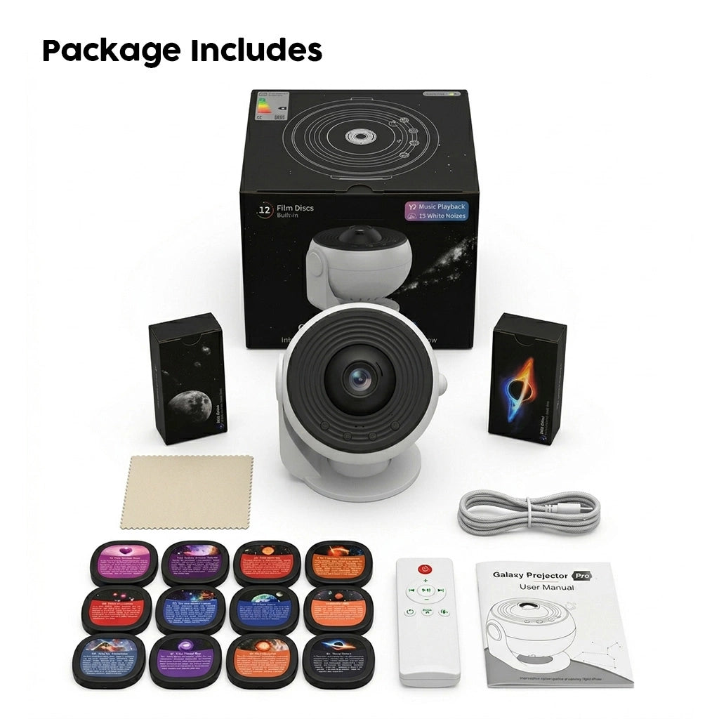 Planetarium Projector Pro | Galaxy Star Projector with 13 Projection Slides, Bluetooth & White Noise