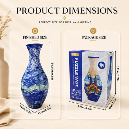 3D Puzzle Vase – Buildable Decorative Vase with 16 Artistic Designs