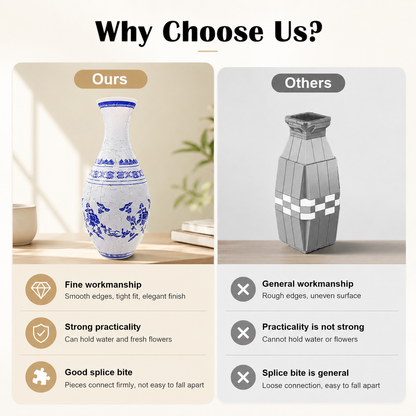 3D Puzzle Vase – Buildable Decorative Vase with 16 Artistic Designs