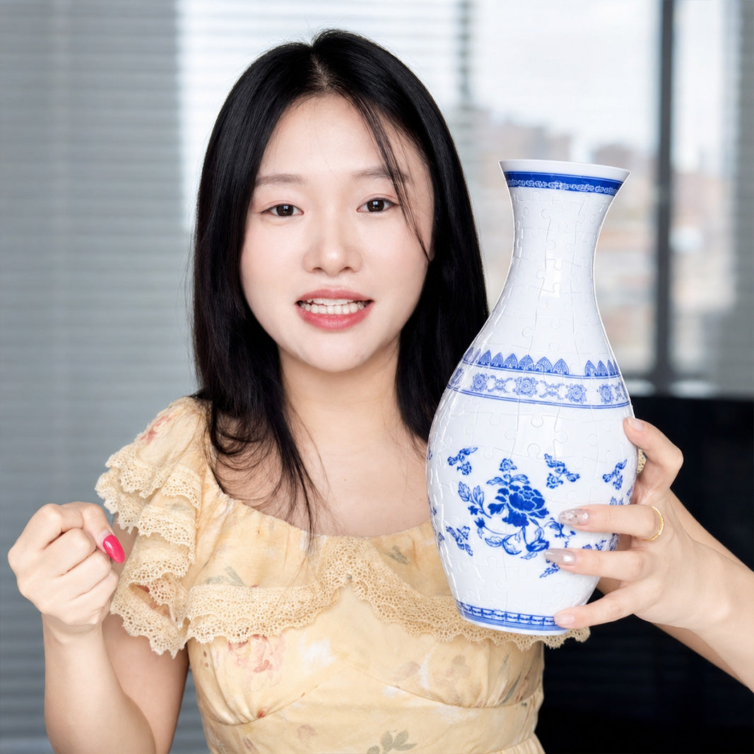 3D Puzzle Vase – Buildable Decorative Vase with 16 Artistic Designs
