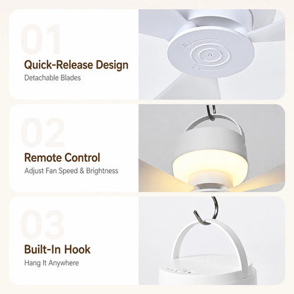 LED Camping Ceiling Fan with Light & Remote Control