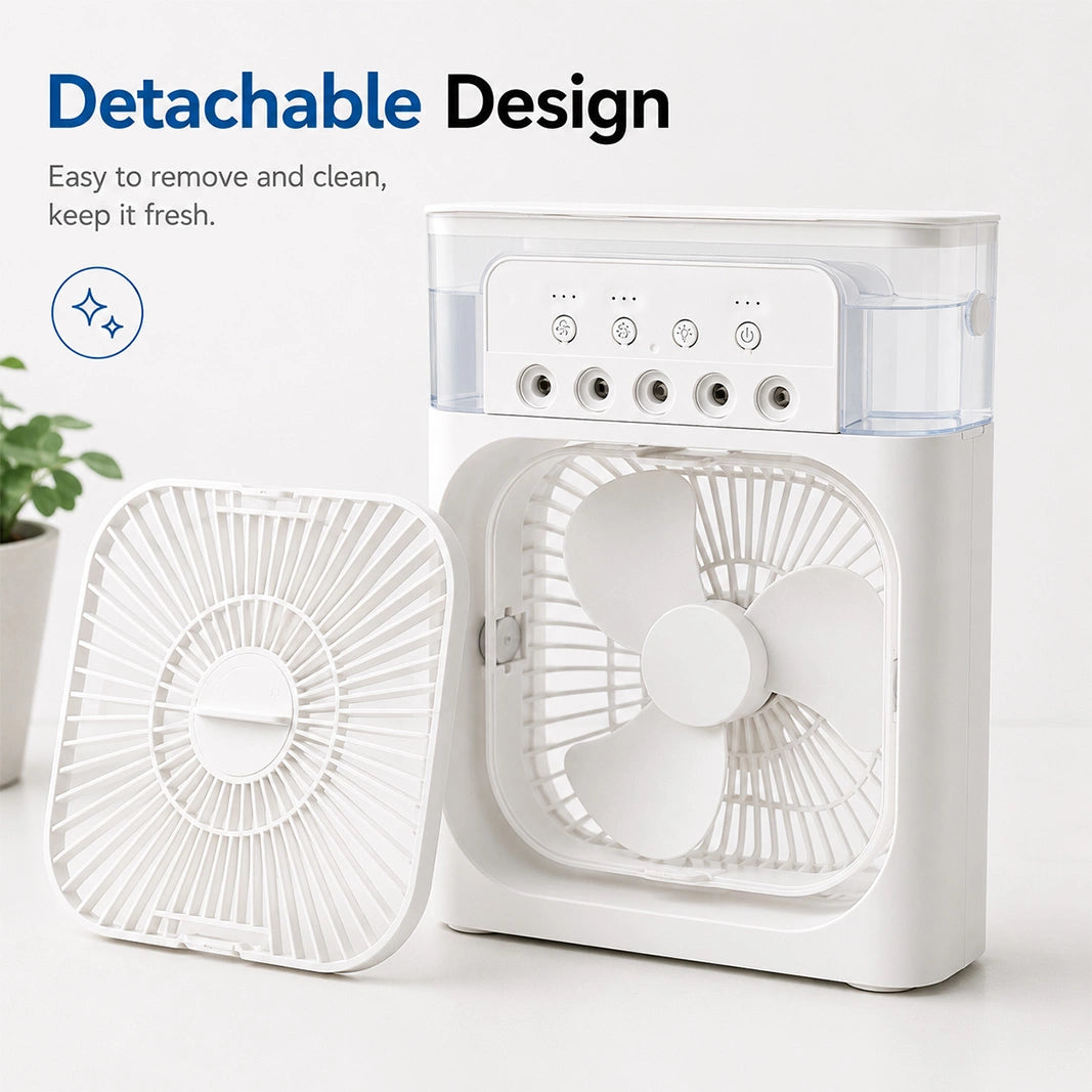 Portable Mist Cooling Fan with 600ml Water Tank & 3-Speed Airflow