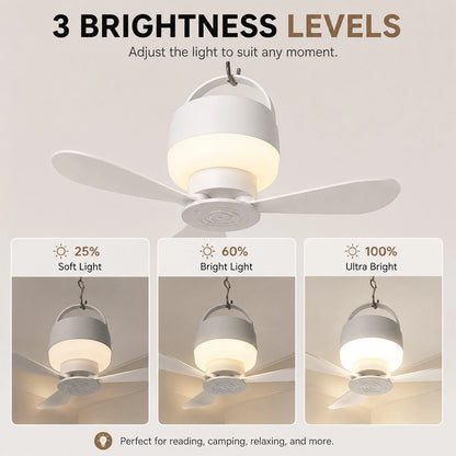 LED Camping Ceiling Fan with Light & Remote Control