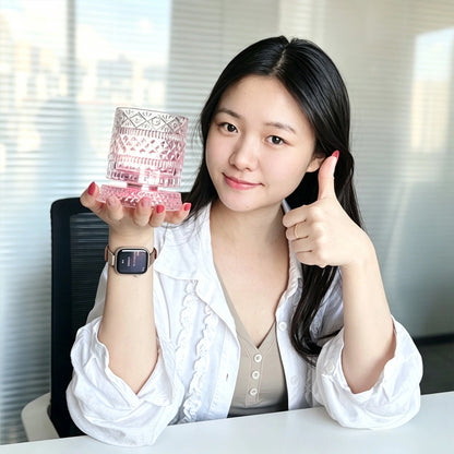 360° Rotating Crystal Whiskey Glass with LED Light Sticker