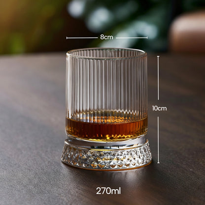 360° Rotating Crystal Whiskey Glass with LED Light Sticker