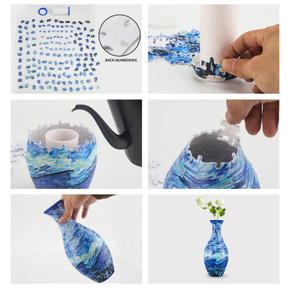 3D Puzzle Vase – Buildable Decorative Vase with 16 Artistic Designs