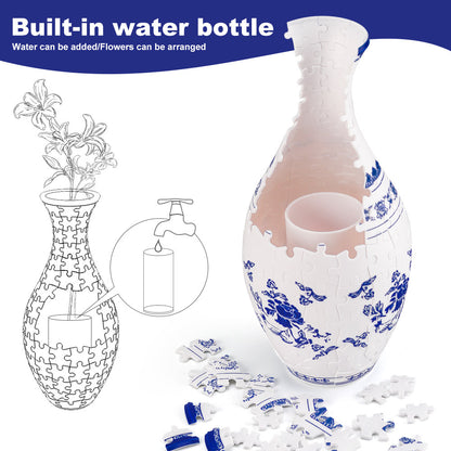 3D Puzzle Vase – Buildable Decorative Vase with 16 Artistic Designs