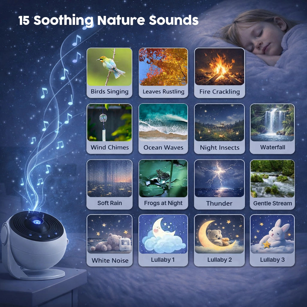 Planetarium Projector Pro | Galaxy Star Projector with 13 Projection Slides, Bluetooth & White Noise