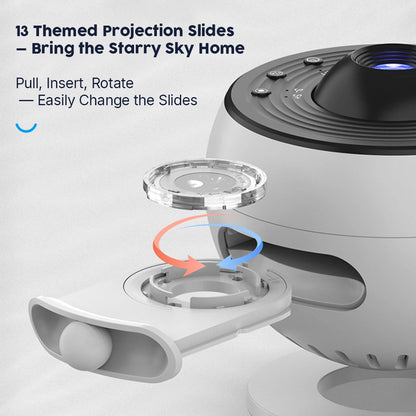 Planetarium Projector Pro | Galaxy Star Projector with 13 Projection Slides, Bluetooth & White Noise