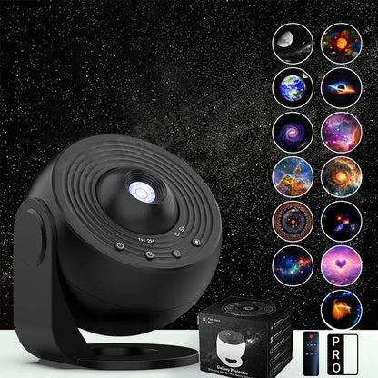 Planetarium Projector Pro | Galaxy Star Projector with 13 Projection Slides, Bluetooth & White Noise