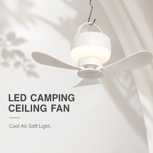 LED Camping Ceiling Fan with Light & Remote Control