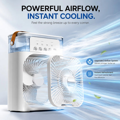 Portable Mist Cooling Fan with 600ml Water Tank & 3-Speed Airflow