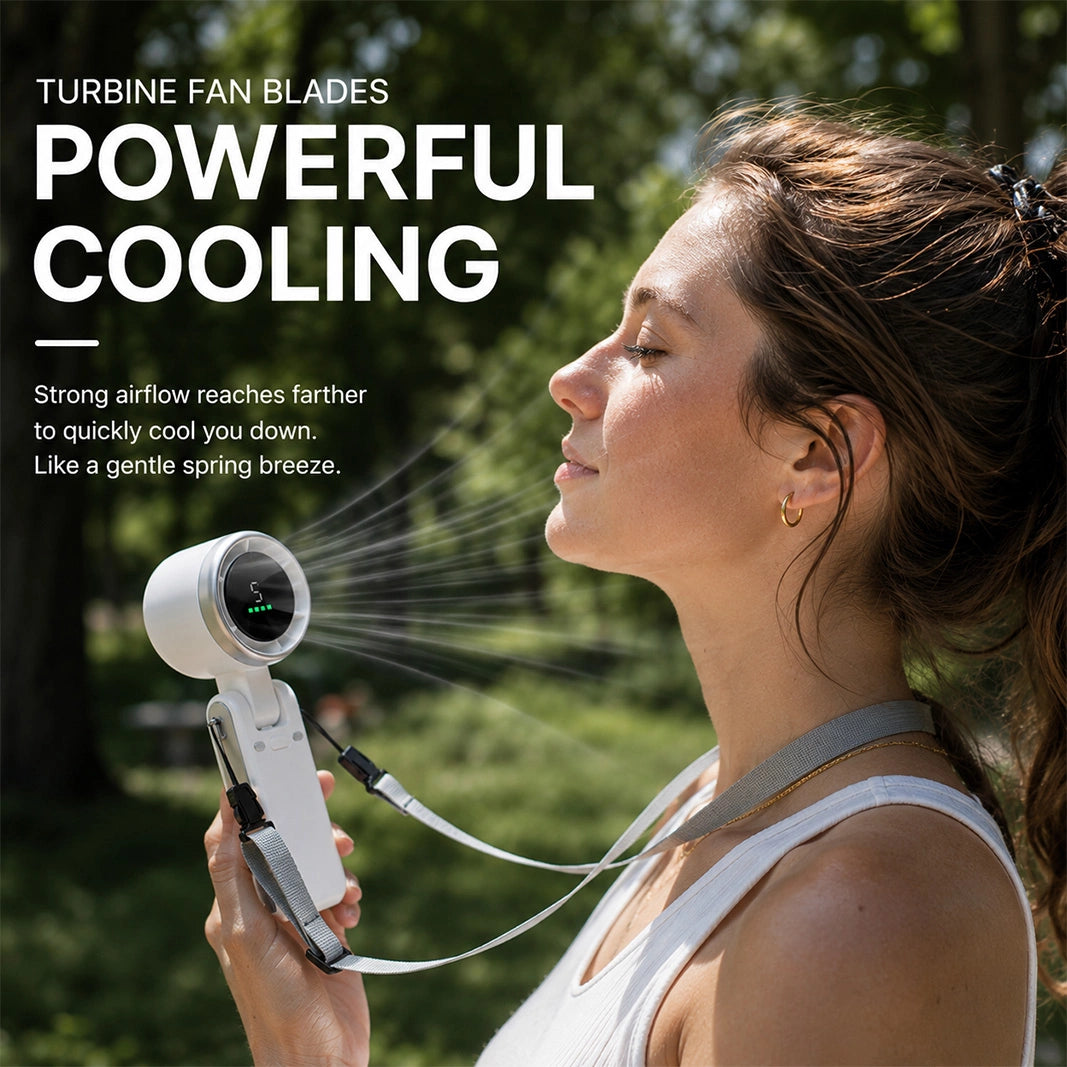 Portable Neck Fan with Digital Display