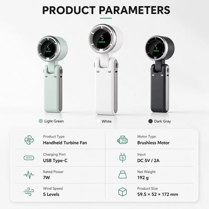 Portable Neck Fan with Digital Display